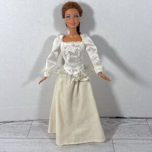 VTG Barbie Bride Doll Wedding Dress Ivory Lace Long Sleeve Vintage Style